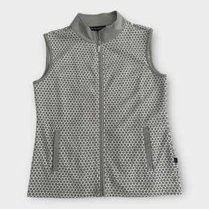 Birdee Sport Women’s Top Medium Full Zip Vest Tennis Golf Sporty Athleisure Grey